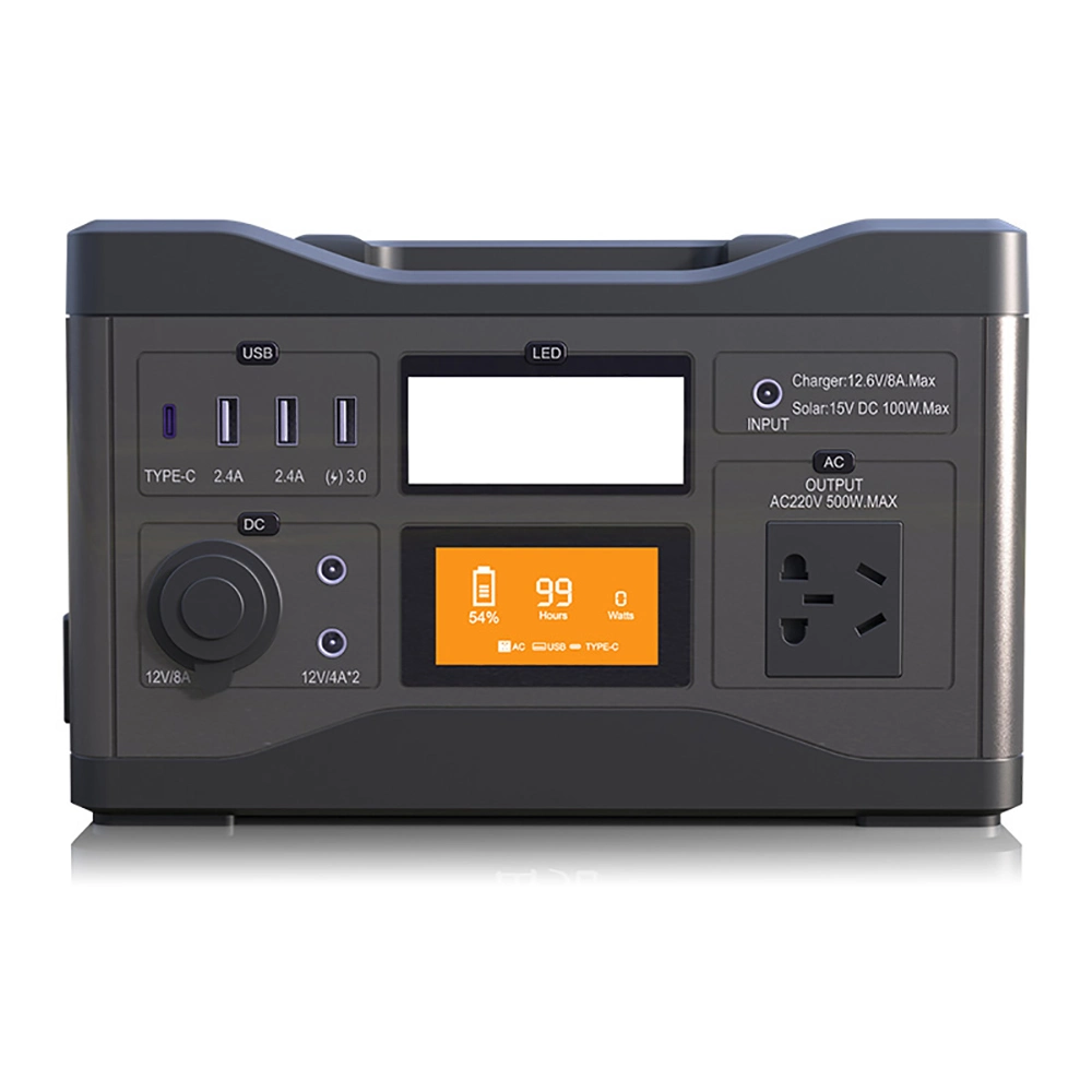 500W Portable Power Station Solar Generator with 220V AC Outlet/2 DC Ports/3 USB Ports, Backup Battery Pack Power Supply for CPAP Outdoor