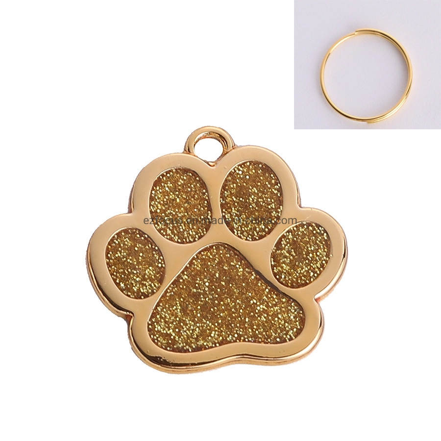 Sparkling Charm Pet Paw Shape Pendant Cat Tag Dog Bling ID Tag Pet Accessories Wbb16520