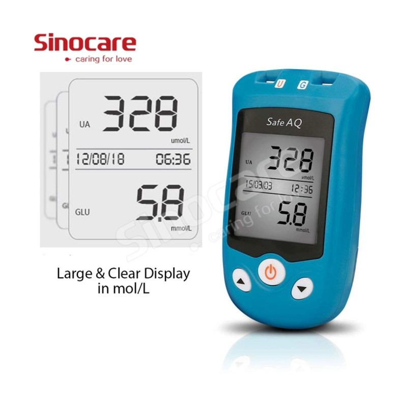 Sinocare Uric Acid Blood Glucose Meter Glucometer Kit Diabetes Tester Blood Sugar Monitor Test Strips