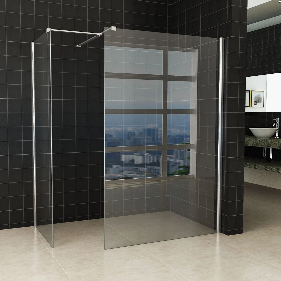 8mm Bathroom Tempered Glass Shower Screem Price