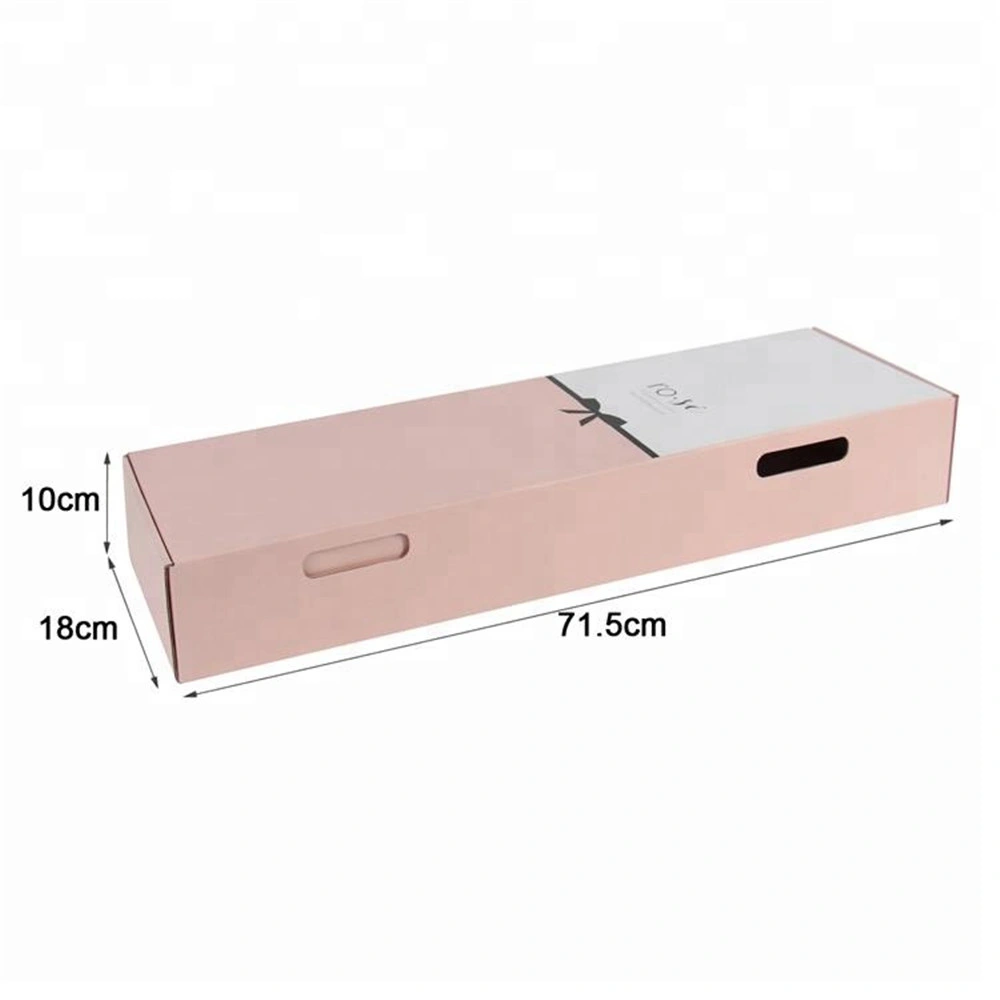 Custom Printing Logo Color Pink Card Paper Wholesale/Supplier Flower Packaging with Insert