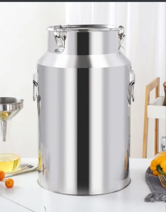 Free Shipping 304 Stainless Steel Oil Barrel Wine Barrel Thickened Sealed Bucket Milk Transport Bucket Tea Cans Edible Oil Storage Bucket