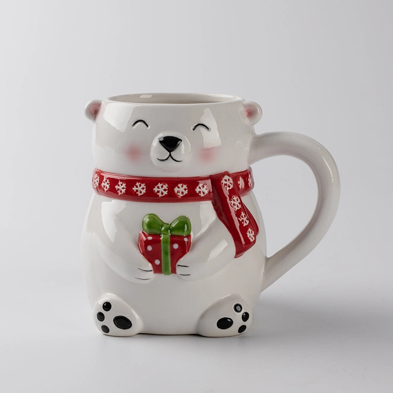 Ceramic White Bear Piggy Bank Christmas Polar Bear Piggy Bank