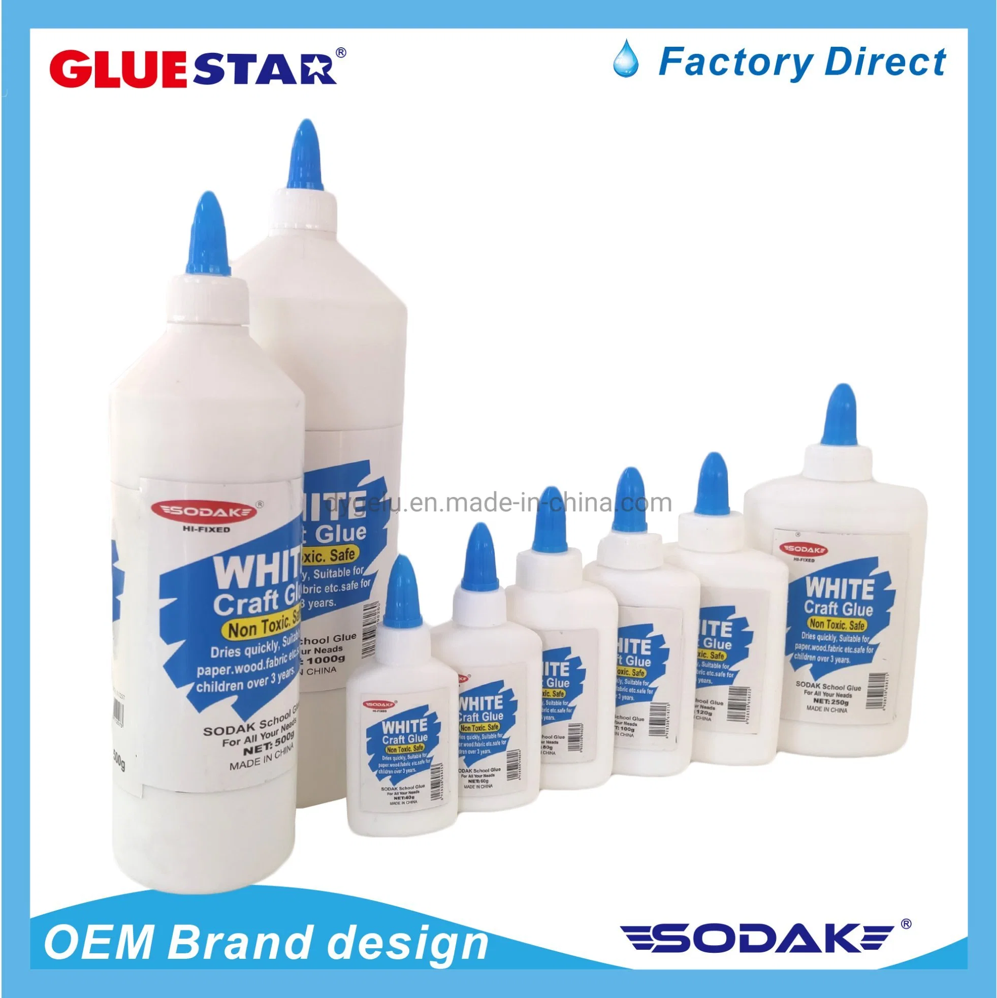 Sodak 40~500ml Stationery Office School Different Volume White Glue Craft White Glue