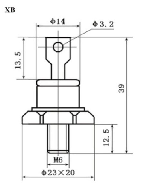 Sr de los diodos rectificadores de rotación del disco de excitación de los tipos de espárrago KP70A/V 800~1600Xb