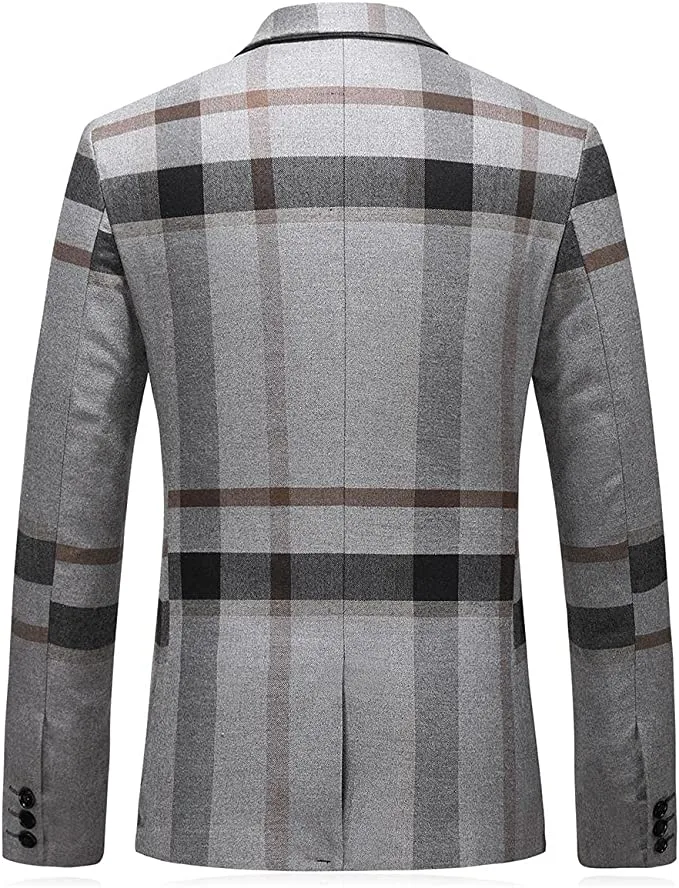 Kann Custom Men′ S Grau Plaid Anzug / elegant und Bequeme formelle Bekleidung für Geschäfts- und Freizeitzwecke Aoshi Blazer