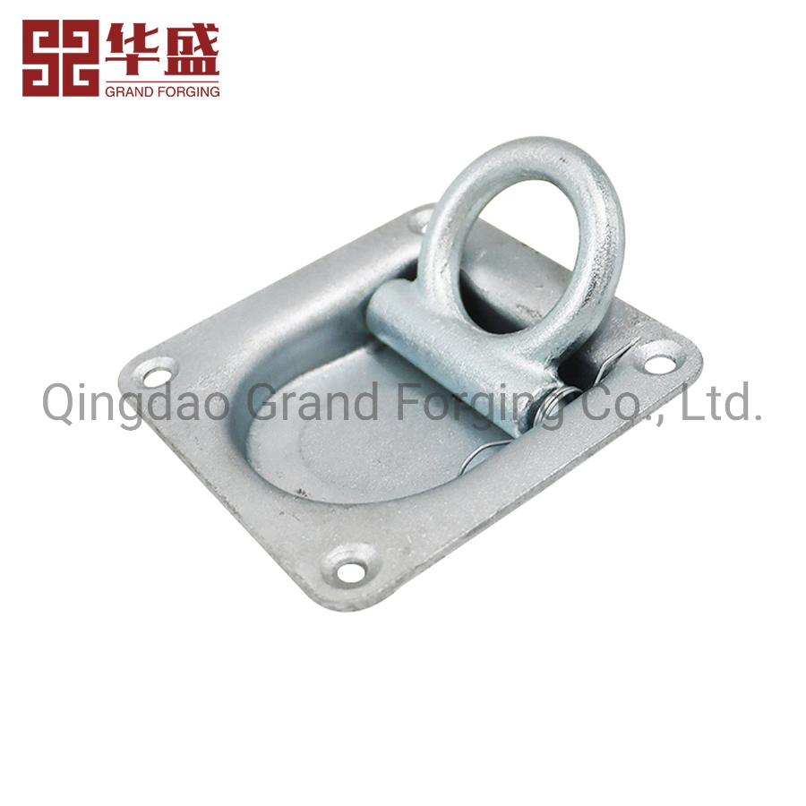 Galvanized Steel Square Floor Recessed Pan Fitting Tie Down Ring Truck Parts Recessed Anchor Lashing Ring