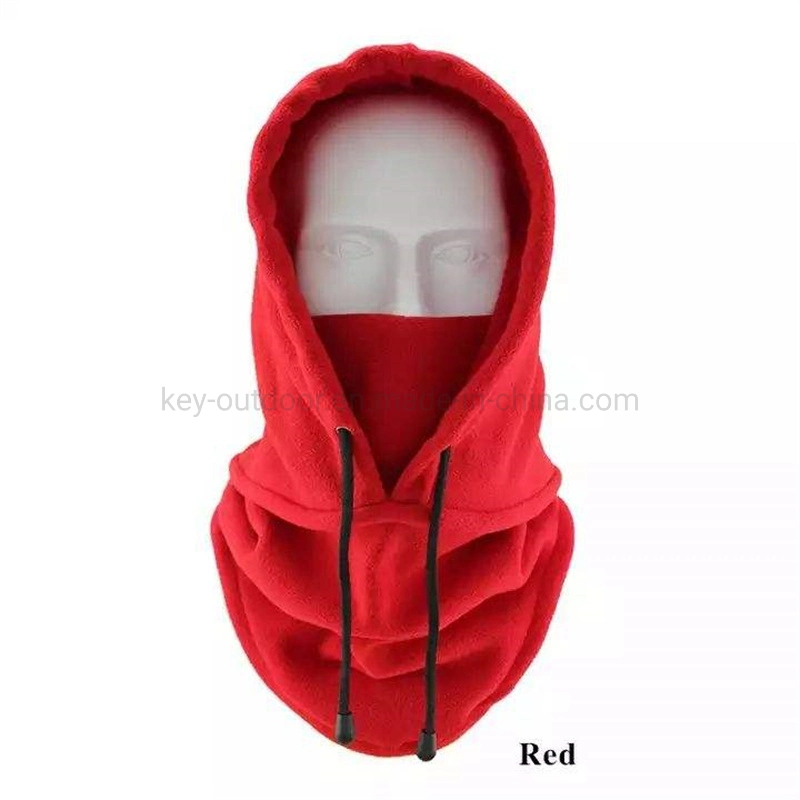 Winter Heavyweight Polar Fleece Covered Hat Neck Warmer Outdoor Sports Hooded Ski Face Cover Head Balaclava Mask