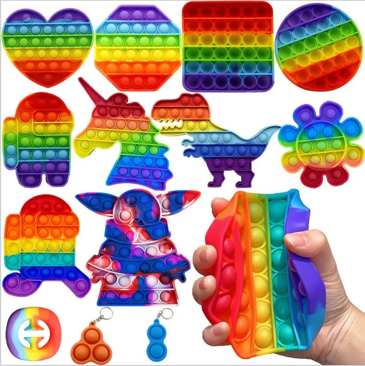 2021 Educational Toys Customized Children's Metal Arithmetic Desktop Puzzle Toys Silicon Fidget Toy Pop It