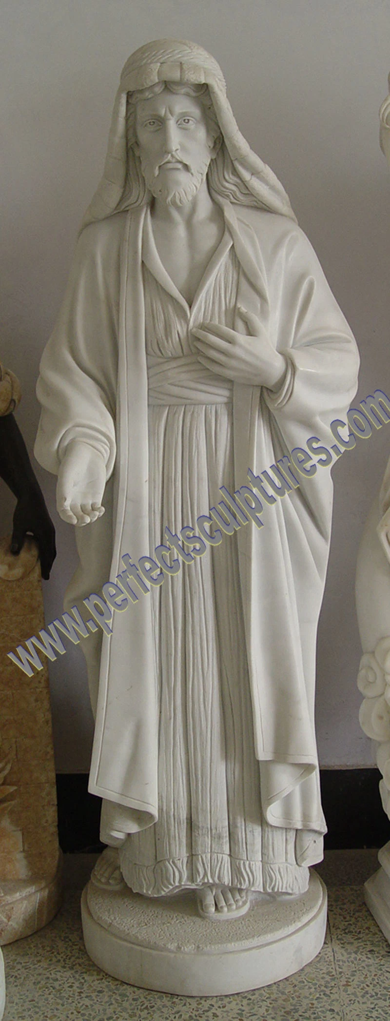 Religious Sculpture Life Size White Marble Jesus Christ Statue for Church (SY-X1285)