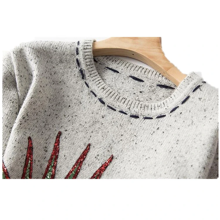 New Styles Beadwork Fashion Wool&Cotton Women Sweater