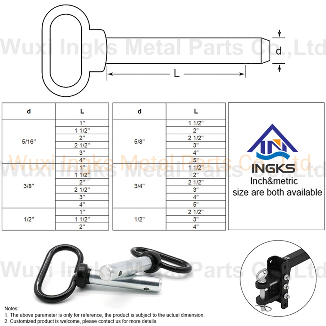 Plastic Q Shape Round Handle Quick Release Ball Locking Pin Used in Gym Equipment