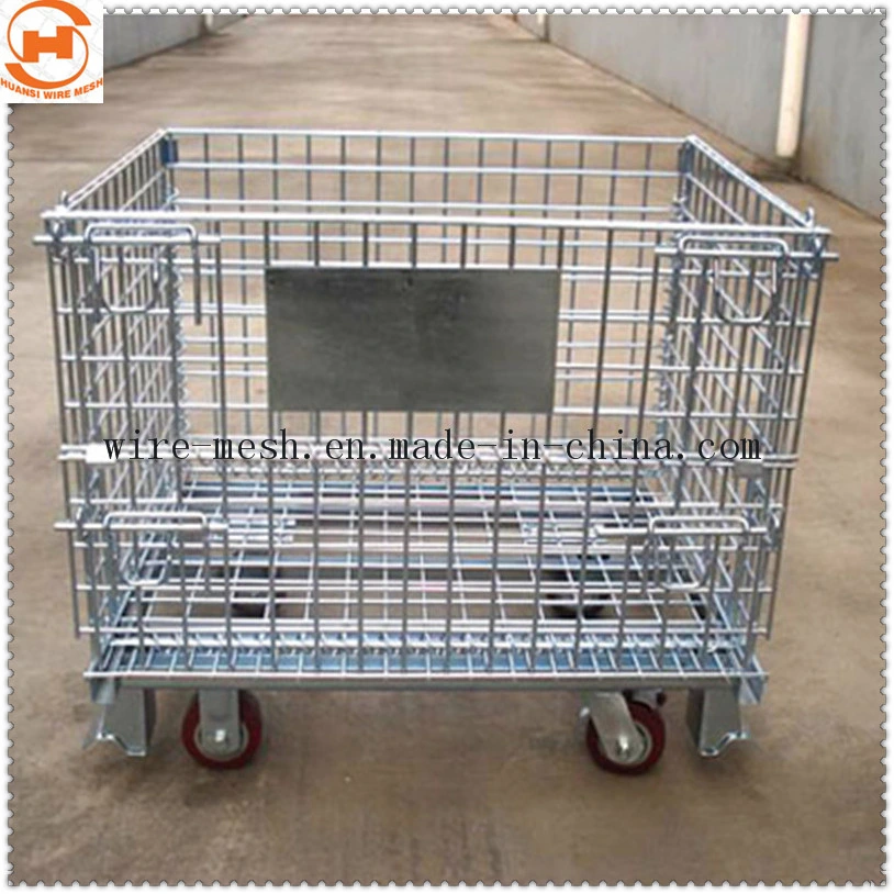 Metal Stackable Wire Mesh Pallet Cage Foldable Steel Mesh Box Pallet