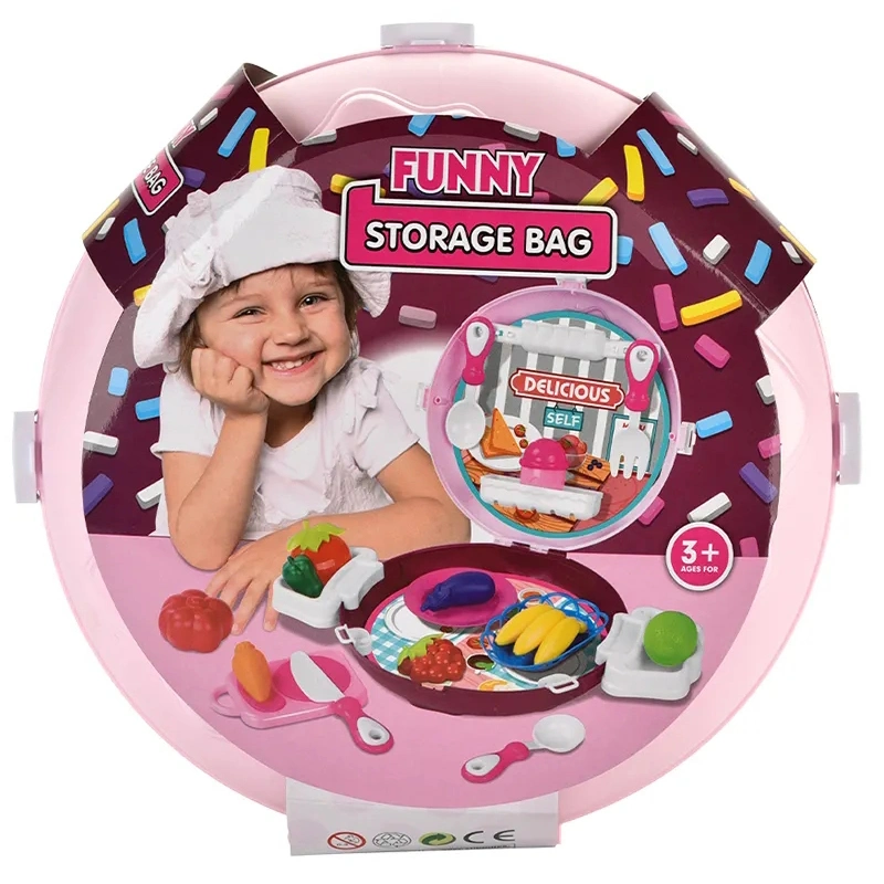 Jugar House Role Play fingiendo forma realista Multiful Food varios Vajilla Hamburger interesante Cocina Toys Donut Set