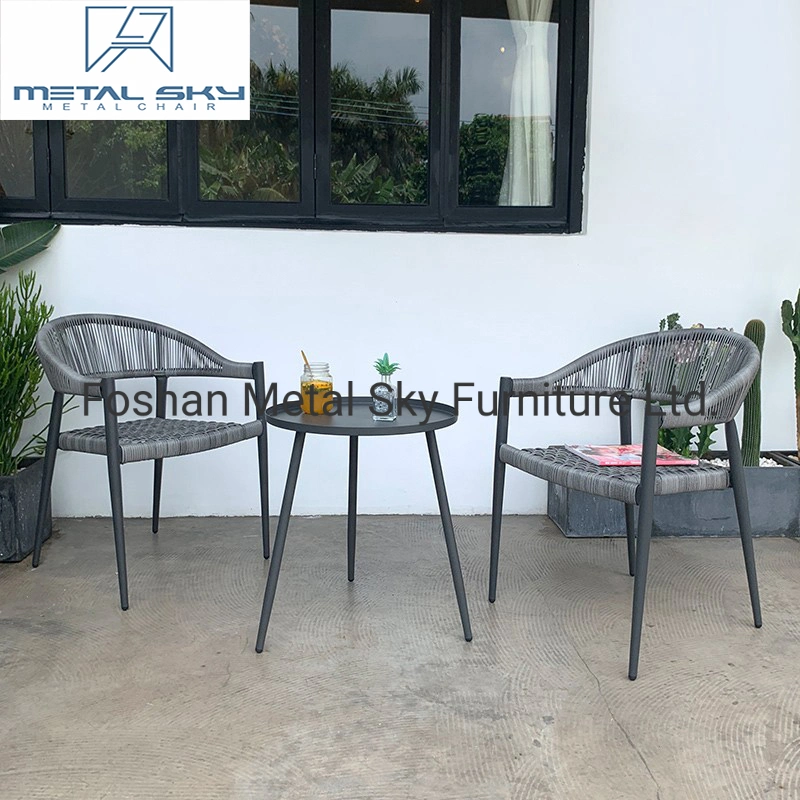 Restaurant extérieur de l'hôtel aluminium rotin osier corde mobilier de jardin chaise