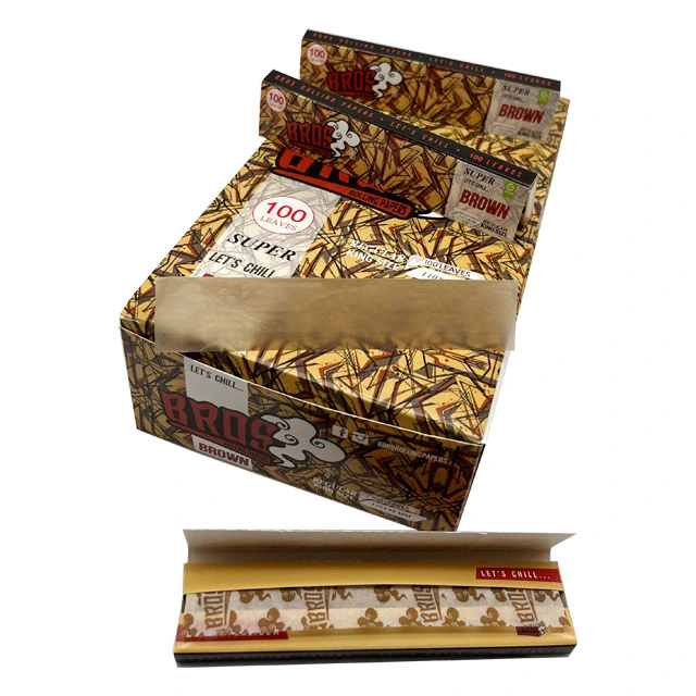 Dragon Rolling Papers Brown Papers 100 يترك شعار مخصص غير مبيض ورق لملحقات السجائر