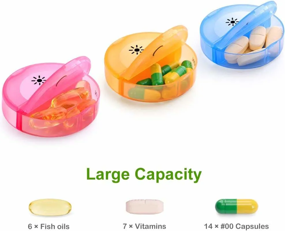 Portable 7 Days Travel Plastic Rainbow Vintage Pill Organizer Storage Container Box