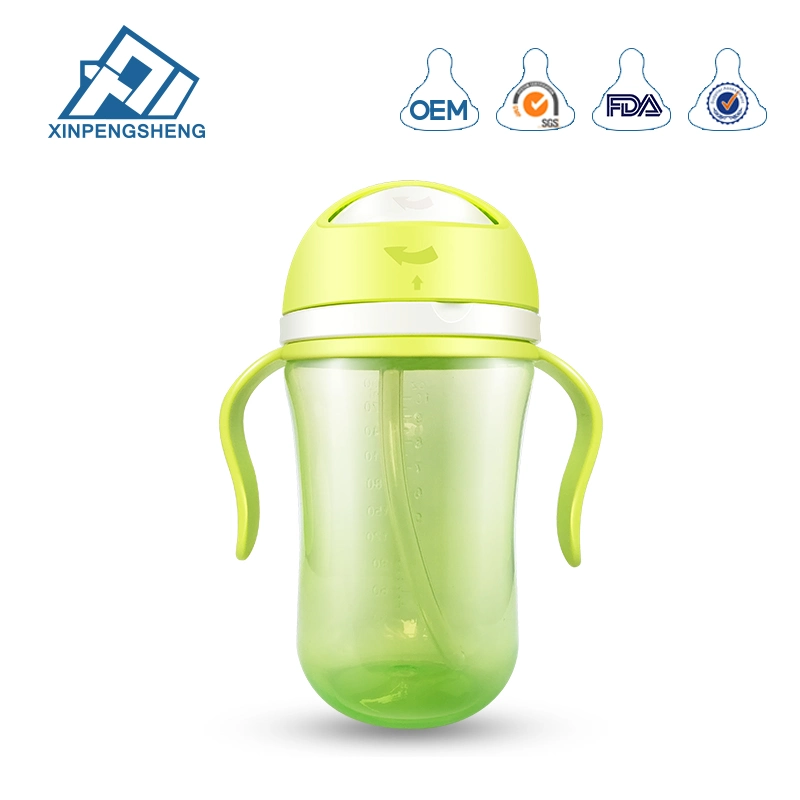 BPA Free Plastic Water Bottles Flip-Lid Straw Cup