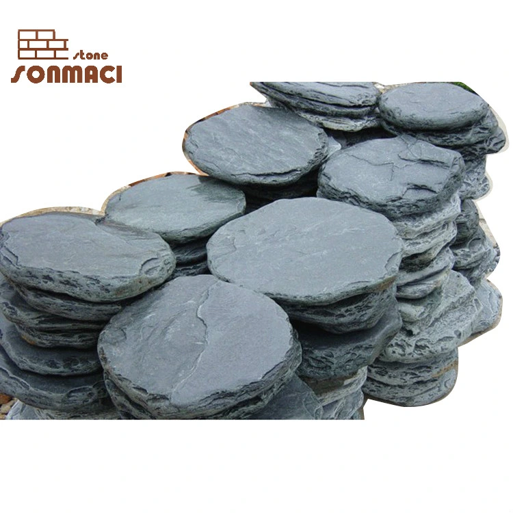 أراضى طبيعية Black Slate Garden Stepping Stone