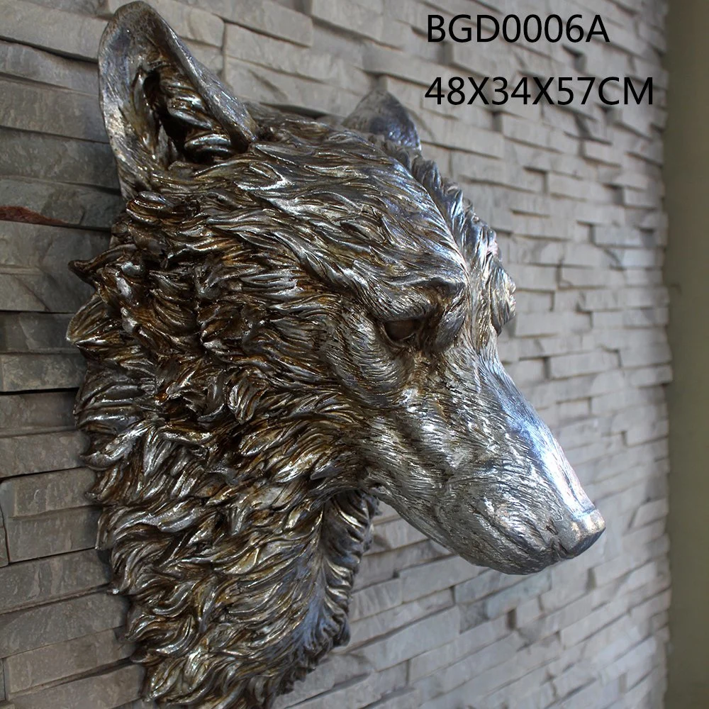 Wholesale/Supplier for Sale Resin Animal Wolf Head Famous Wall Mount Art