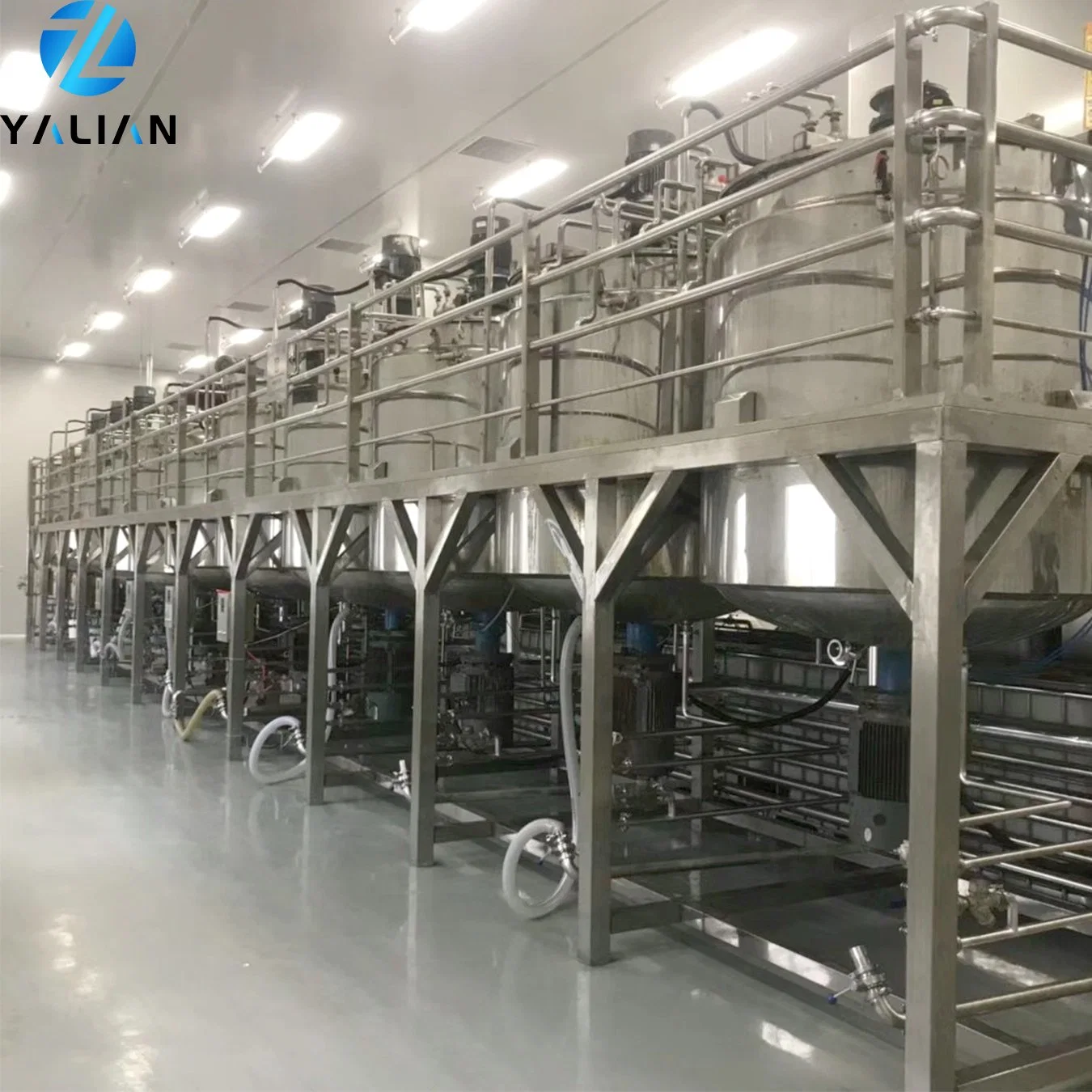 2000L Cosmetics Homogenizer Mixing Tank Liquid Soap Detergent Body Lotion Gel Making Manufacturing Machinery