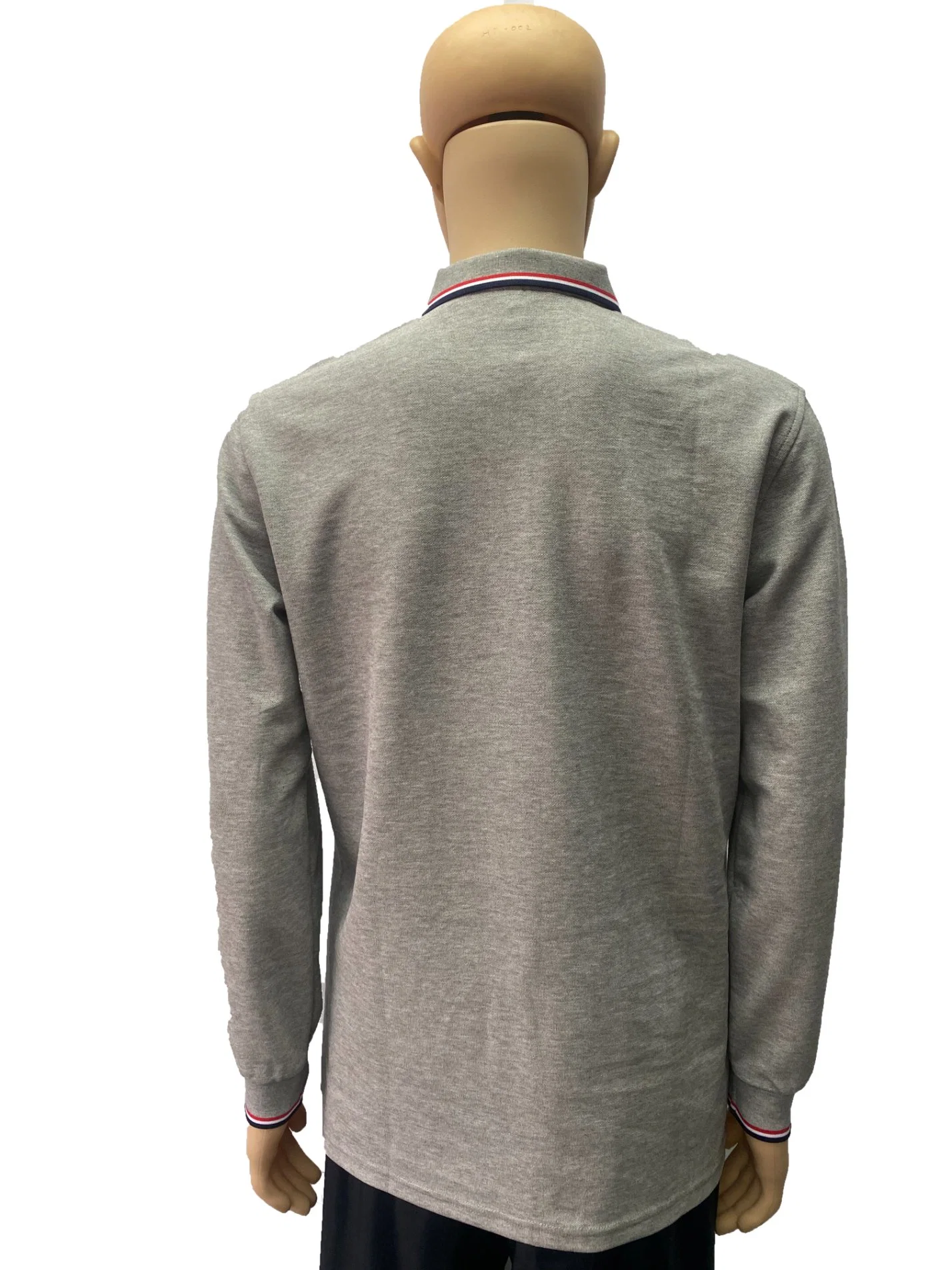 Wholesale/Supplier Long Sleeve Grey Polo Shirt with Customed Logo for Men