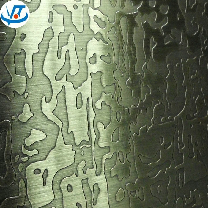 Rose Golden Finish Etched Stainless Sheet 201 304 with PVC Film