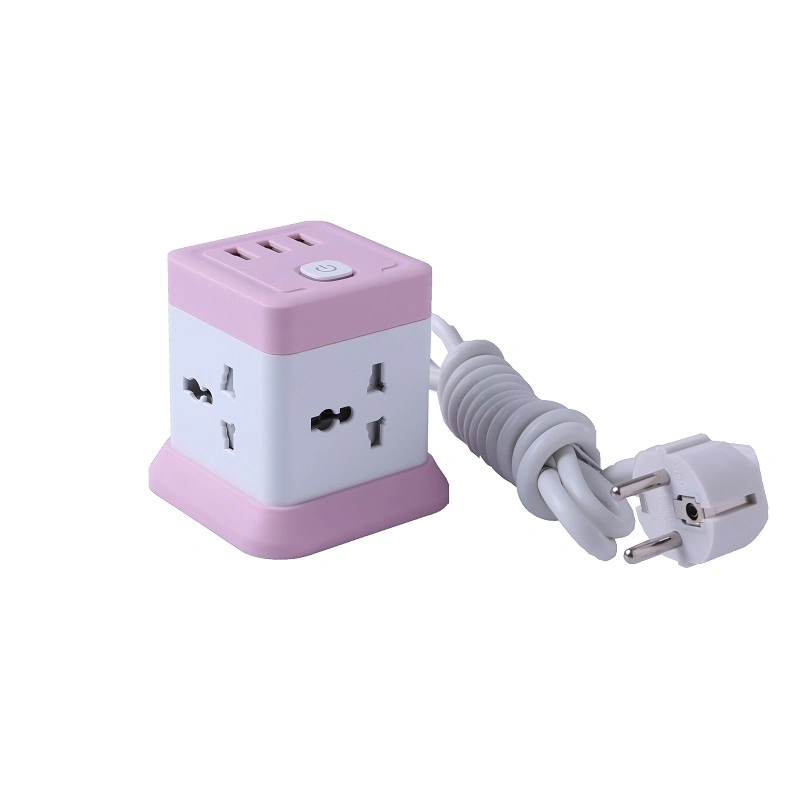 4 Gang Universal Outlet Power Strip Tower Electric Extension Socket Plug