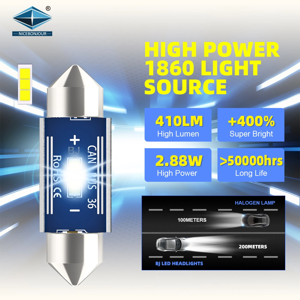 31mm 36mm 39mm 41mm C5W C10W Canbus LED sem erro da lâmpada do teto interior do carro