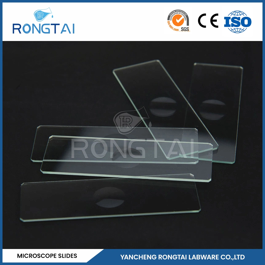 Los fabricantes de las diapositivas de vidrio de laboratorio Rongtai Portaobjetos 7109 China 7101 7102 7105 7109 7.107 diapositivas microscópica de Botánica