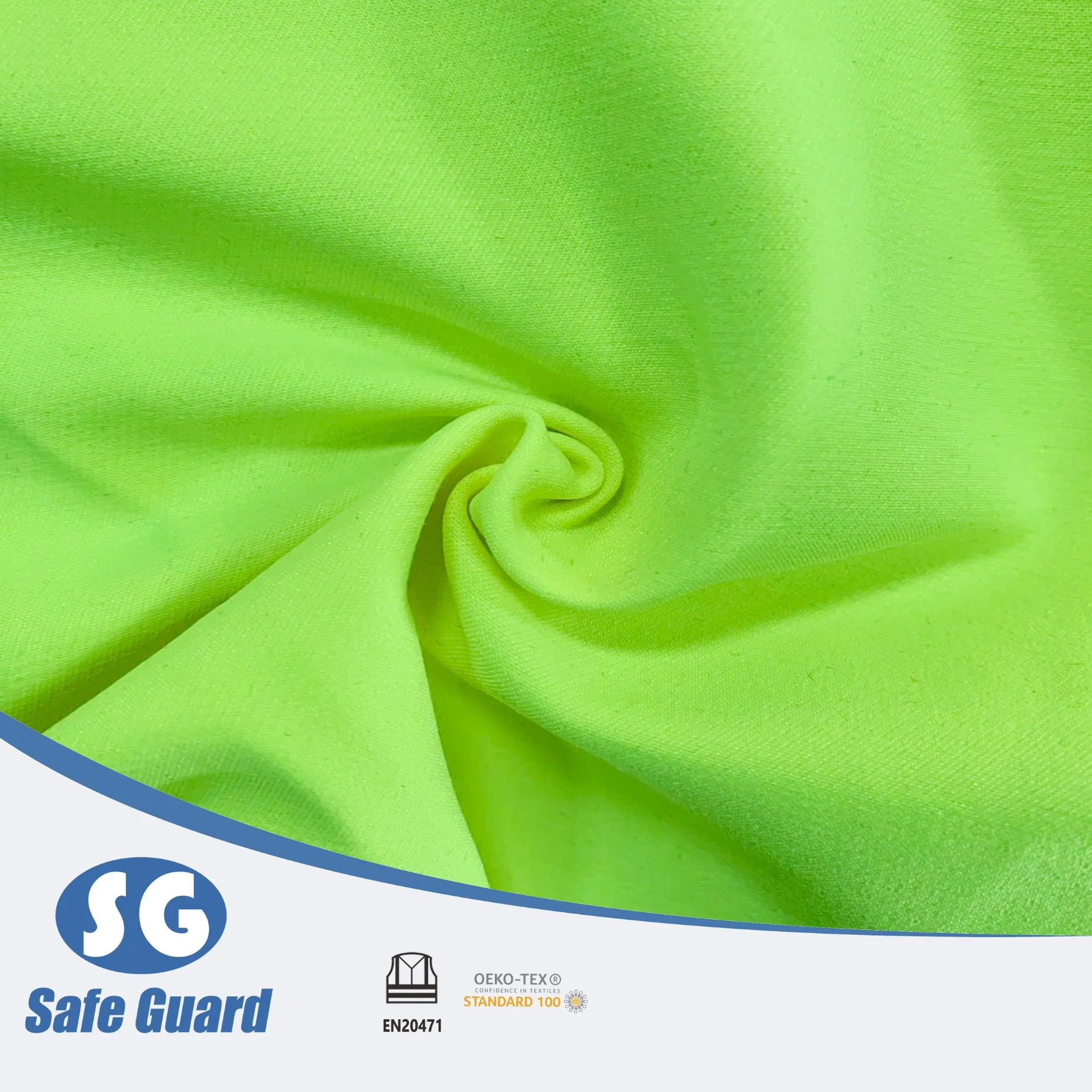 310GSM En 20471 Polyester Cotton Dyed Fluorescent Spandex Fabric for Heavy Duty Pants