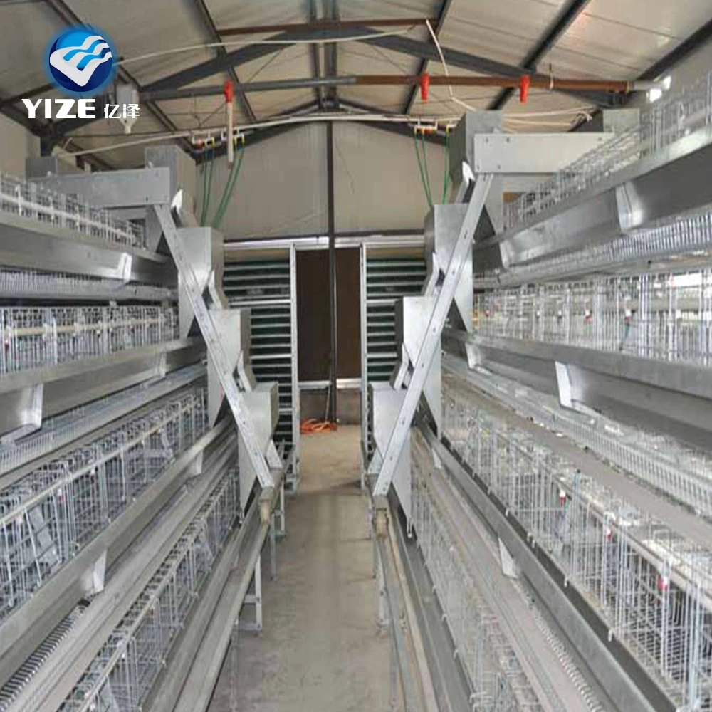 Hot Sale une couche de type 4 de la cage de poulet galvanisé pour l'Éthiopie ferme avicole