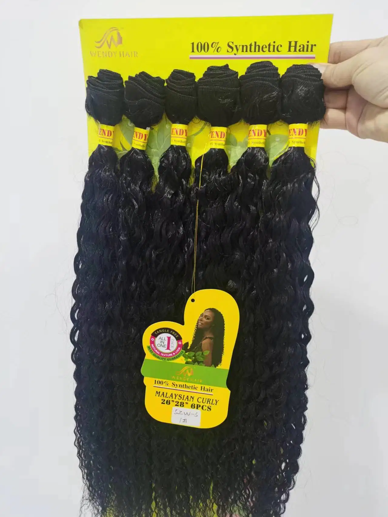 Los paquetes de cabello sintético 6 PCS Conjunto de paquete de 26 de 28 pulgadas el cabello rizado las extensiones de tejido de fibra resistente al calor suave