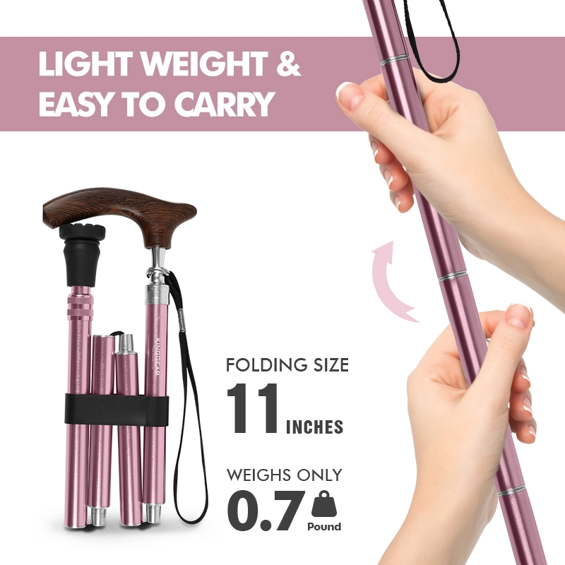 KiingGEAR Деревянная ручка Walking Cane складной регулируемый шагающие Canes