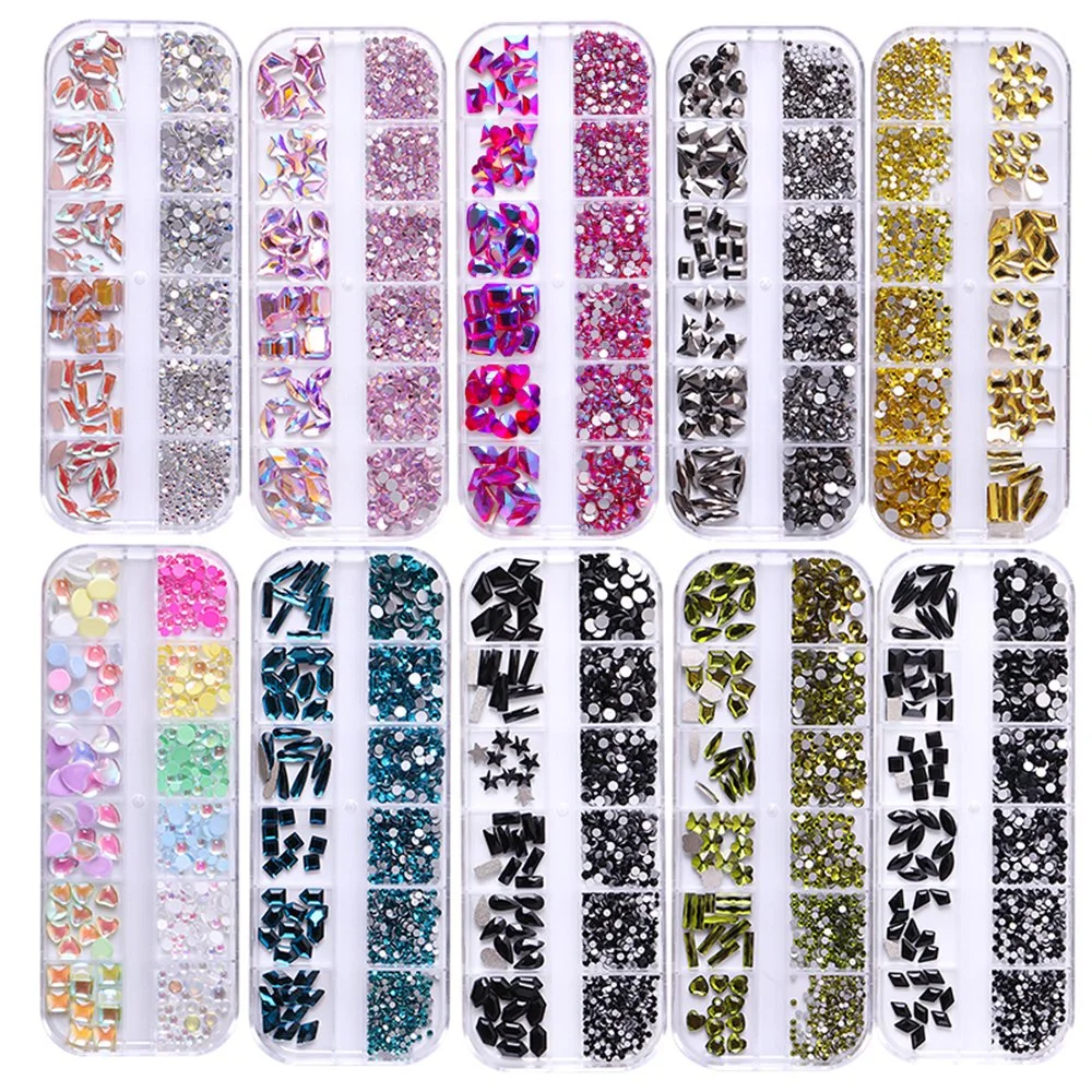 Crystal Transparent Ab Nail Art Rhinestone DIY Non-Thermal Repair Flat Acrylic Nail Stone 3D Nail Art Decoration