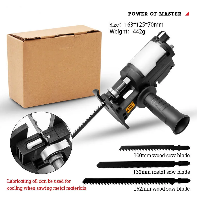 Adaptador de serra portátil elétrica alternante máquinas de serra de madeira Power Drill