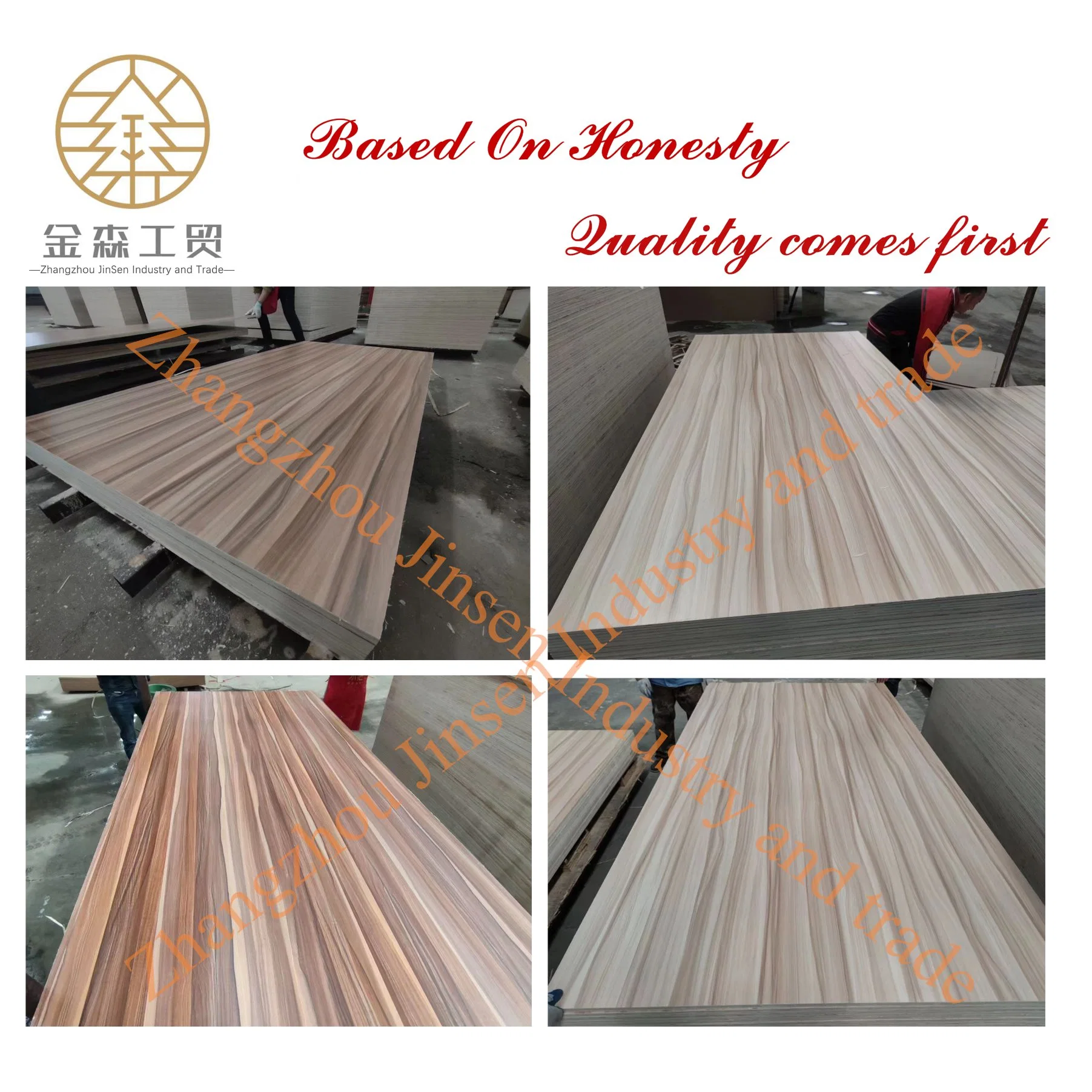 Melamine Faced Plywood Full Core Wood Grain Color for Furniture