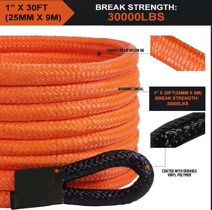 BGX Kinetic recovery rope off road nylon durable sand recovery tow rope