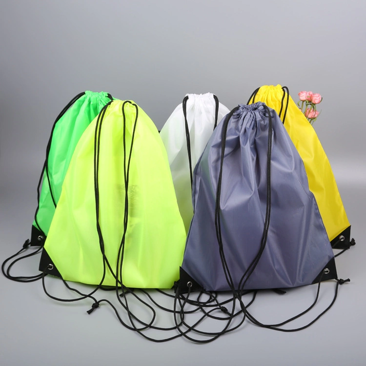 Wholesale/Supplier Promotion Reusable Nylon Polyester Waterproof Shopping Tote Bag Customizable Small Drawstring Pouch Bag