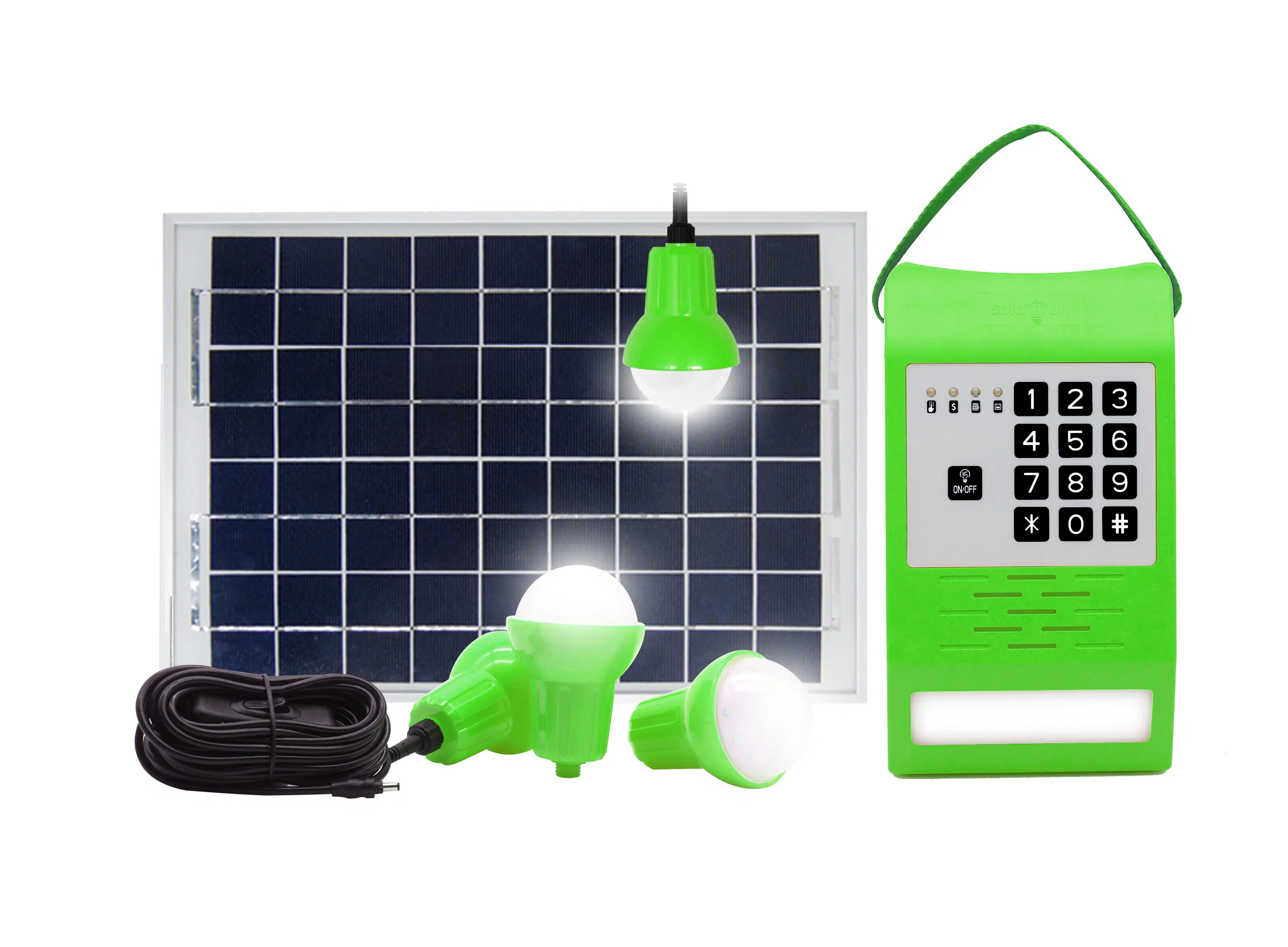 Paygo Portable Solar Energy Home Lighting with Phone Charger Power System
