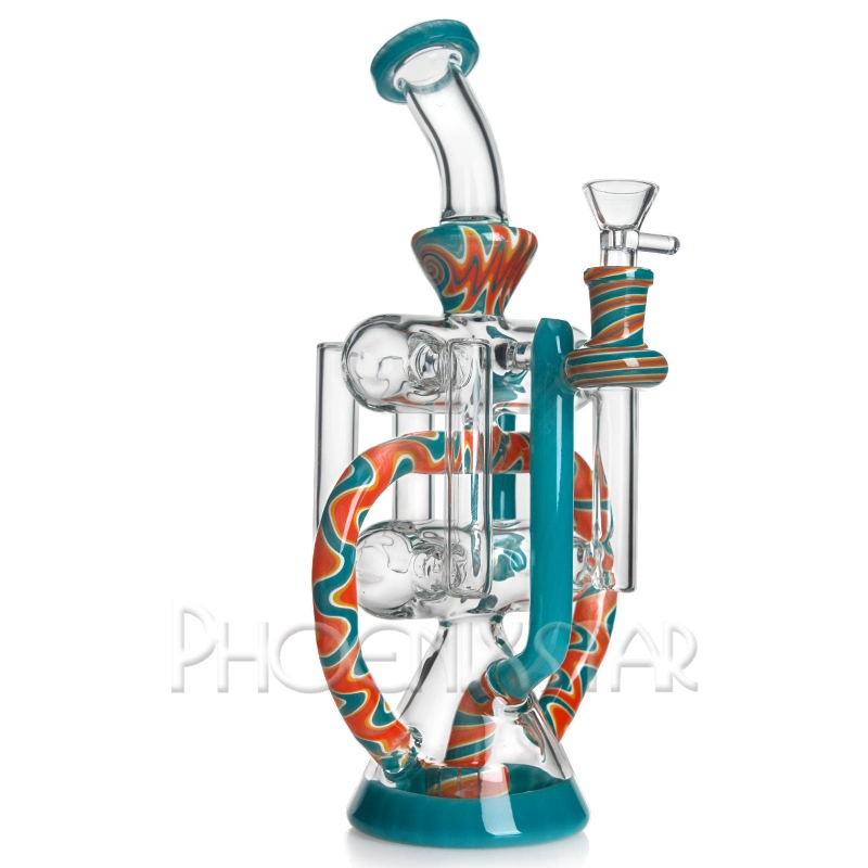 11 pouces Shisha Hookah Recycler Oil DAB Rig Showerhead Perc American Colors Northstar Glass Rod Bubbler Glass Smoking Pipe Haute Qualité