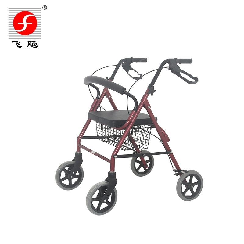 Transferencia de aluminio silla plegable de rueda caminar andador Rollator para los adultos con discapacidad