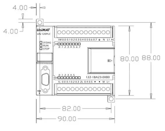 Pequena PLC com 1 porta RS485 8 6 Saída de relé de entrada