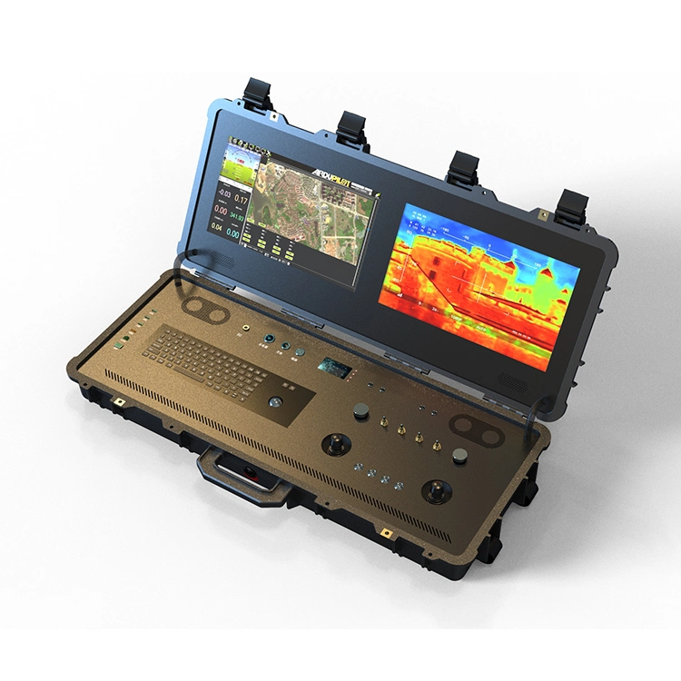 Long Range Drohne Kommunikation Hersteller Unbemannte Fahrzeug Dual-Screen Tragbare Boden Control Station