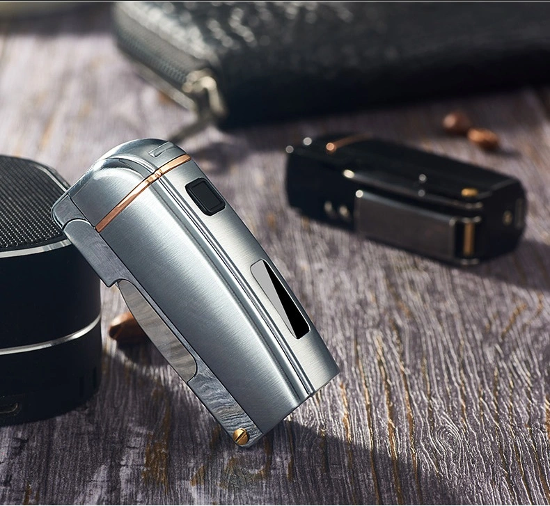 4 in 1 Multifunction Electric Lighter USB Rechargeable with Dual Arc Flameless Windproof