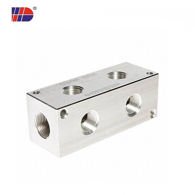 Precision Custom CNC Machining Aluminum Manifold Blocks Pneumatic Valve Parts