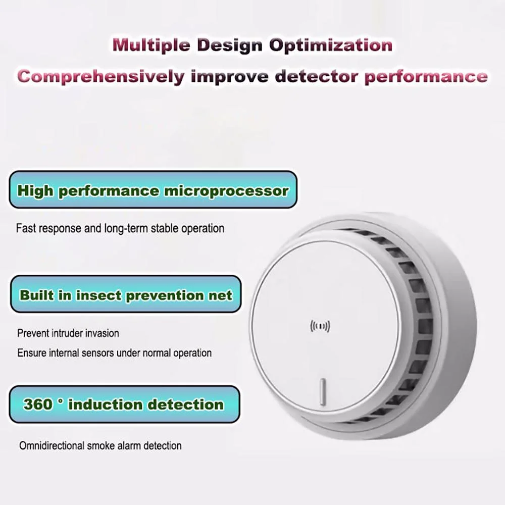 Detector de humo de la batería independiente Home Sensor de Humo de alarma de incendios