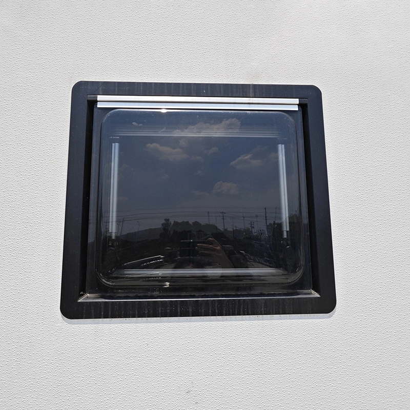 OEM Auto Parts Mg16RW Right Angle Awning Style Aluminum Frame Acrylic Glass Caravan RV Campervan Extrapolation Window 500*500mm