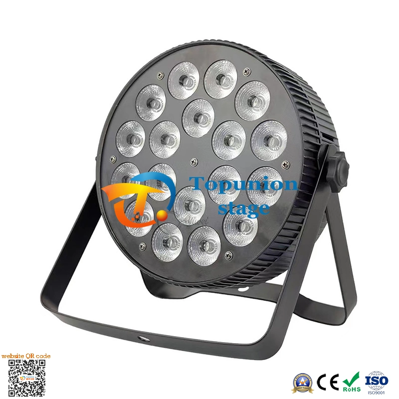 18pcs DMX controlable Multi LED Flat PAR CAN Stage Disco Luz