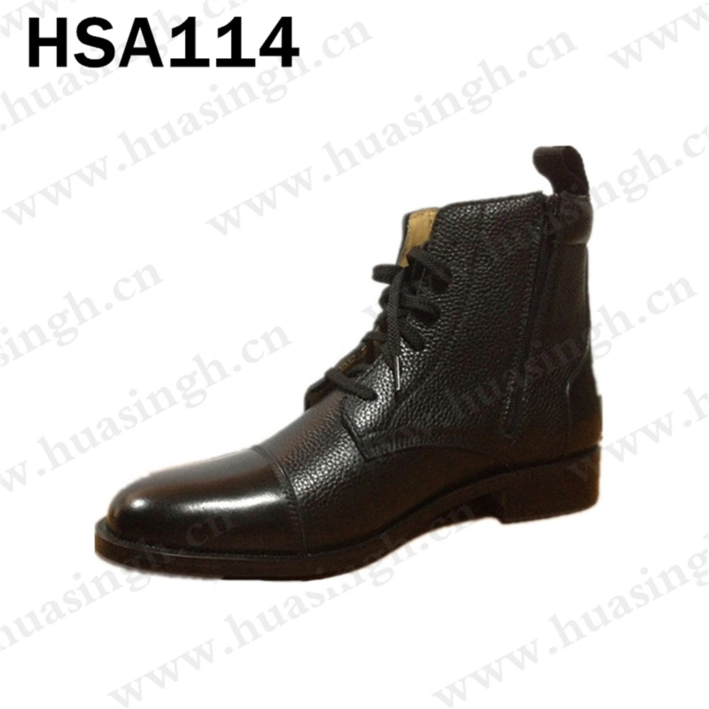 Zh, Double Joints Embossed Leather Office Shoes with Side Zipper MID-Cut Durable Nails Rubber Outsole Men Dress Shoes Hsa114